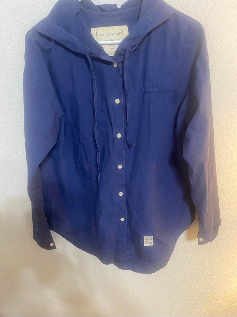 Men's Lightweight Blue Hooded Shirt Jacket
